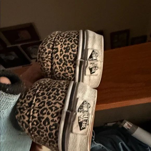Vans Leopard Print Slip-On Sneakers - Tan and Black cheetah leopard - Picture 2 of 10